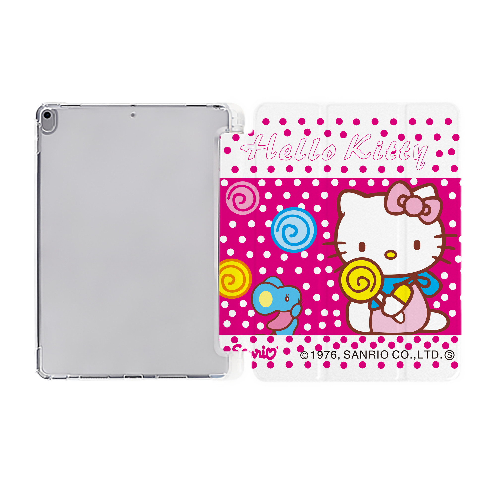 （画像用） Hello Kitty ハローキティ IPad ケース ペン収納付き 三つ折りスタンド PUレザー×シリコン 対応機種9.5/10.5/10.9インチ